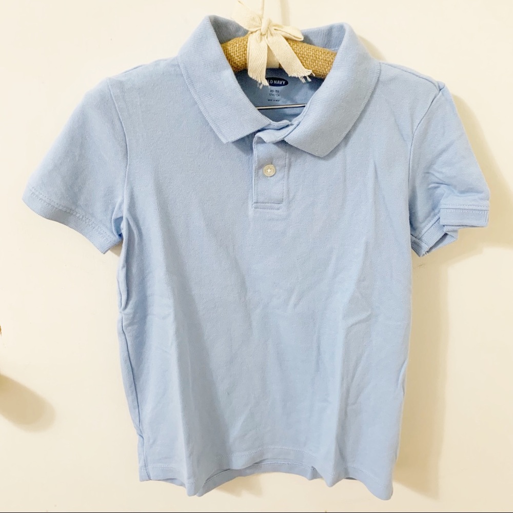 5/$25 Kids Boys Old Navy stretch polo light blue shirt xs 5